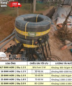 Ống LDPE 16-20-25-32 BIMI AGRI bảo hành 5 năm