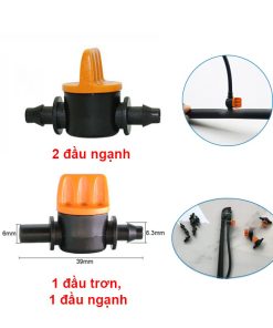 Van khóa sino 1 đầu trơn 1 gài và 2 gài nối béc tưới điều chỉnh lưu lượng và bán kính